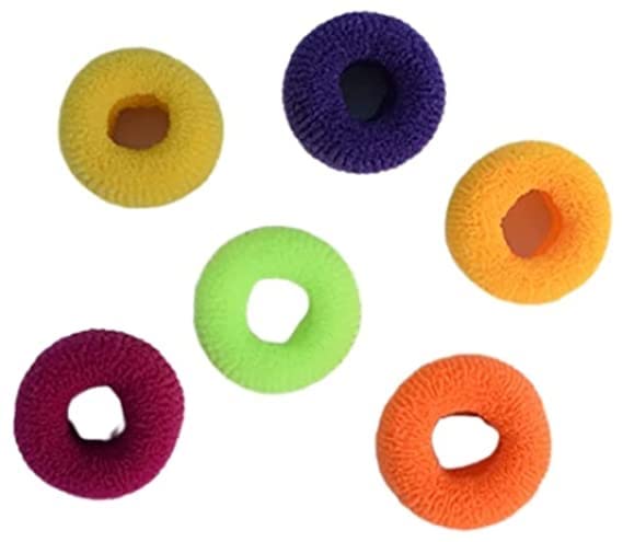 Advancedestore Hair Band Tie Rubber Band poly for Girl and Women Stylish Design Variations Multi Color Single Color Hair Accessories- Black, White, Blue, Yellow, Orange (Smoothy ob small:-24) - Image 3