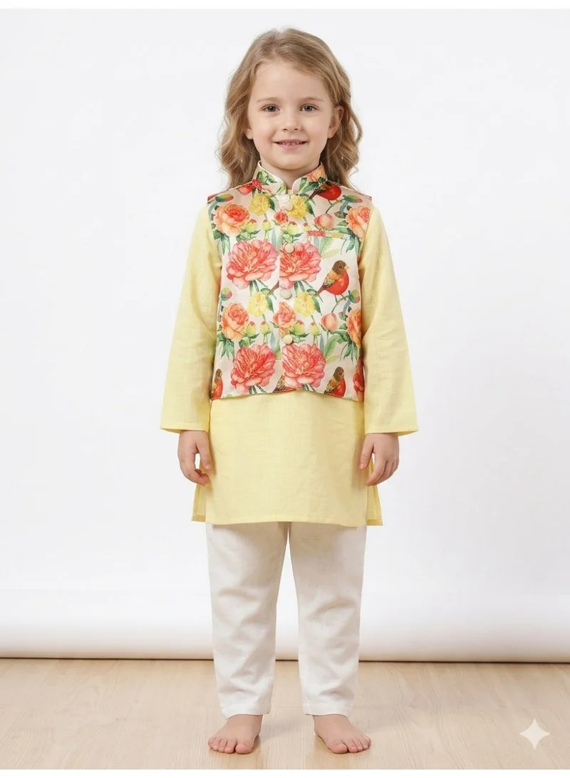 Saka Designs Boys Pure Cotton Kurta Set with Jacket