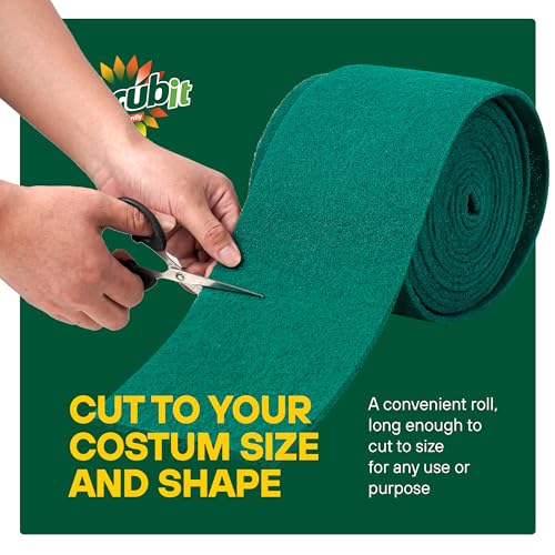 SCRUBIT Scouring Pad Roll - 19 FT Green scrubbing Pads Roll - Non Scratch Dish Washing Scrubbers - Abrasive and Heavy Duty Pot Scrubber Roll for Kitchen, Pots, Pans, Oven, and Grill 19 FT X 6" x0.3" - Image 2