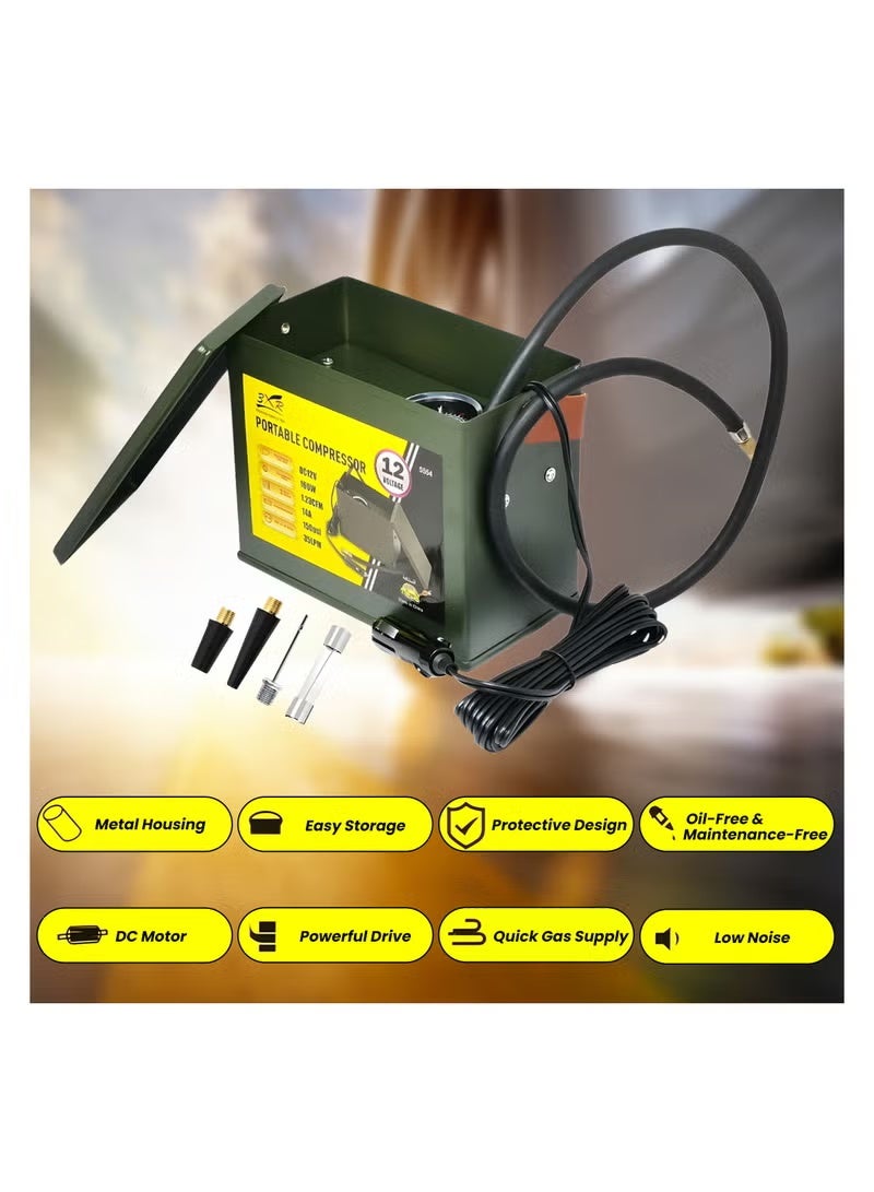 3XR High Performance 150PSI, 12V Portable Air Compressor 160W with Durable Metal Housing and Multifunctional Accessories - Image 3