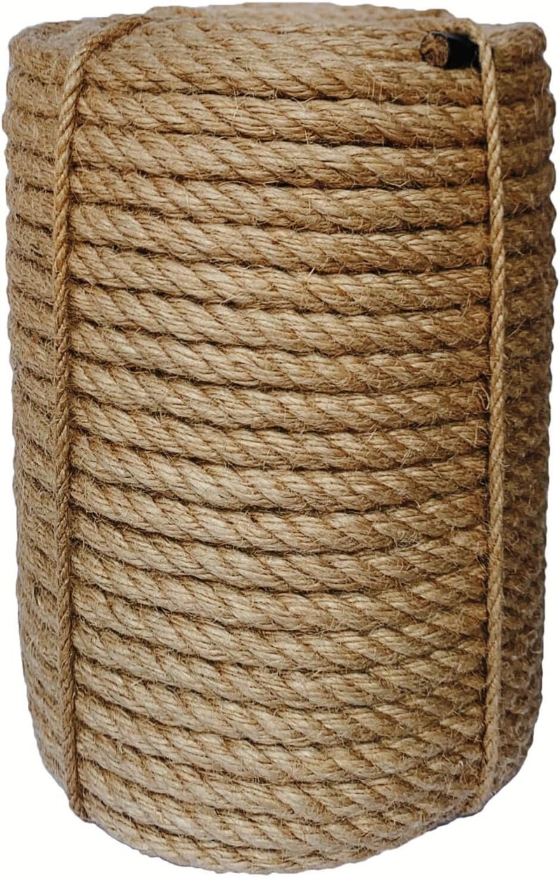 IlikeEC Jute Rope 14mm, 164 Feet 8.5lb Thick Garden Jute Twine String for DIY Cat Scratcher, Gardening, Bundling and Wall Hanging Craft Decorative (Brown) - Image 1