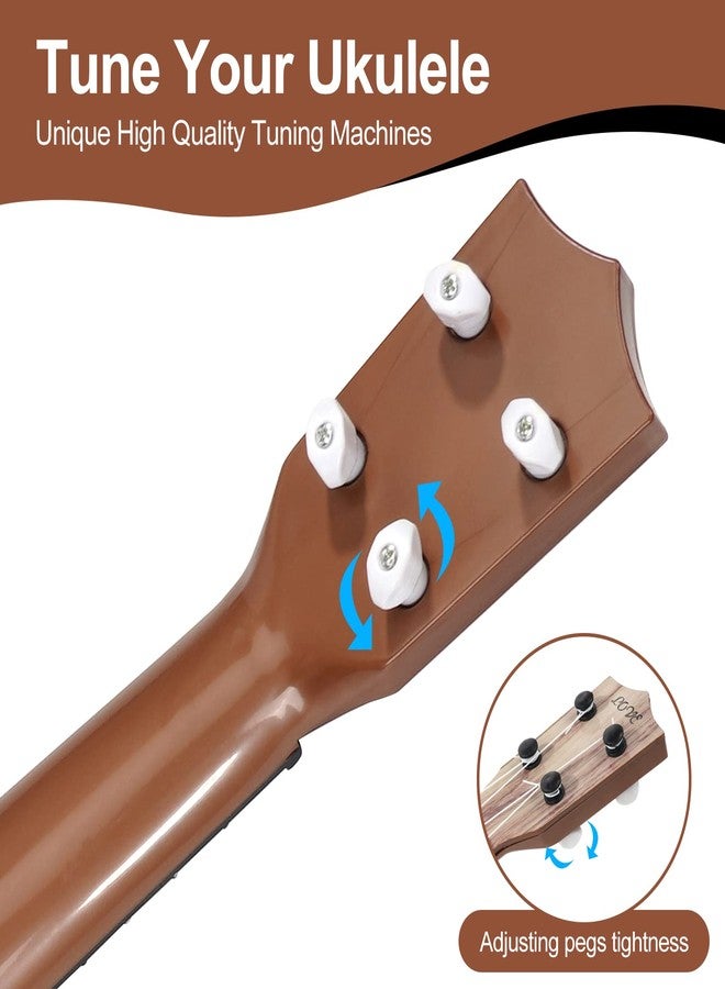 Raimy 17in Kids Ukulele Guitar - 4 Strings Mini Guitar Children Musical Instruments Educational Toys with Picks for Toddler Kids Boys Girls Beginner (Koa Color) - Image 3