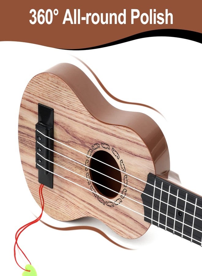 Raimy 17in Kids Ukulele Guitar - 4 Strings Mini Guitar Children Musical Instruments Educational Toys with Picks for Toddler Kids Boys Girls Beginner (Koa Color) - Image 4