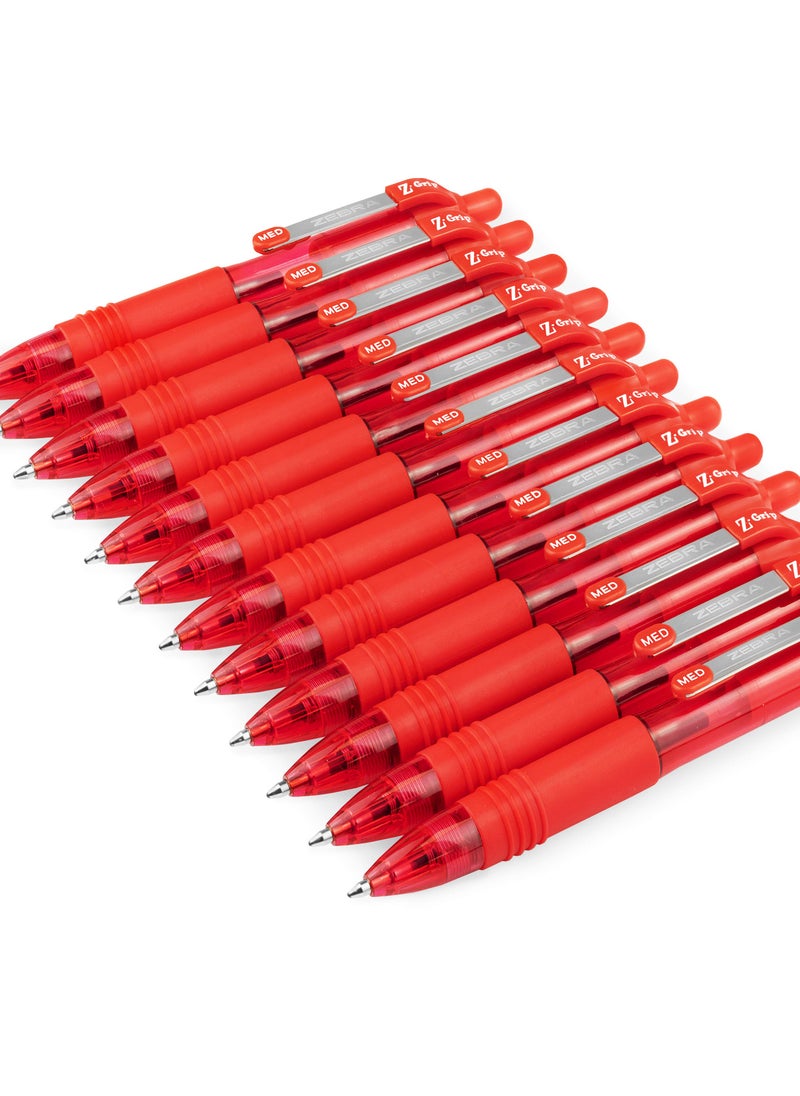 ZEBRA Zebra Z-Grip Smooth Mini Retractable Ballpoint Pens - 1.0mm - Red - Pack of 12  - Image 1