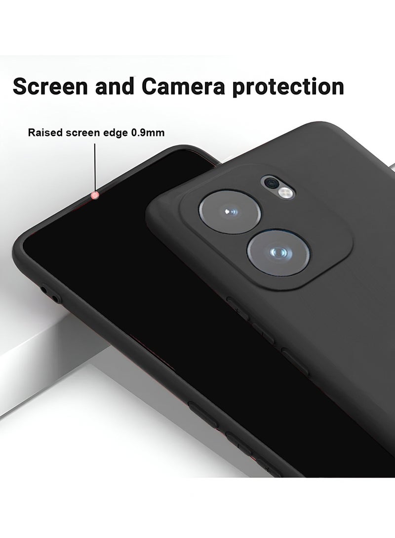 دبليو تيك غطاء جراب سيليكون سائل ناعم ممتاز Oppo Reno13 F 4G / 5G 2025 - أسود - Image 3