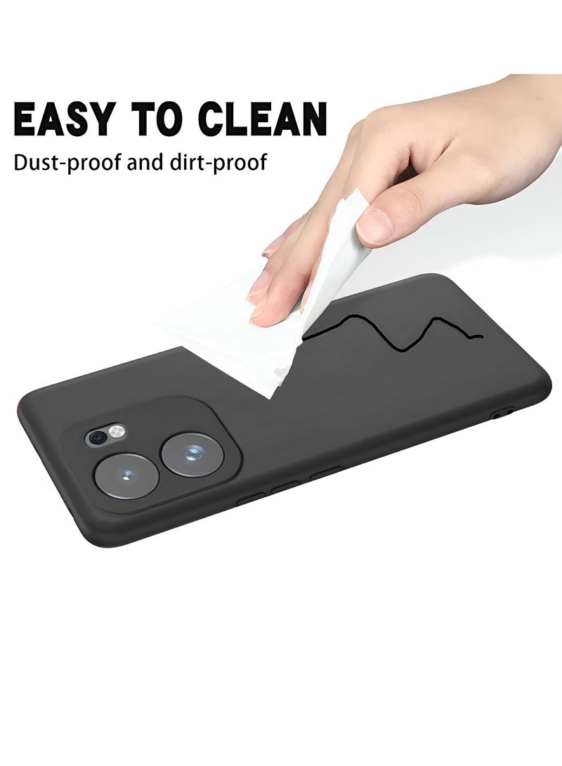 دبليو تيك غطاء جراب سيليكون سائل ناعم ممتاز Oppo Reno13 F 4G / 5G 2025 - أسود - Image 5