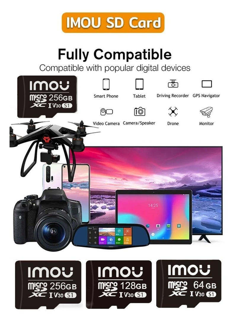 IMOU 256GB microSD memory card (UHS-I, SDHC, 10/U3/V30, 95/38)