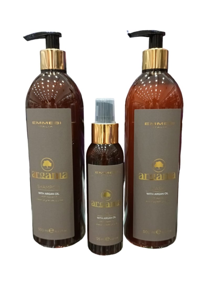 EMMEBI ITALIA Shampoo 500 ml  Mask 500 ml and Oil 125 