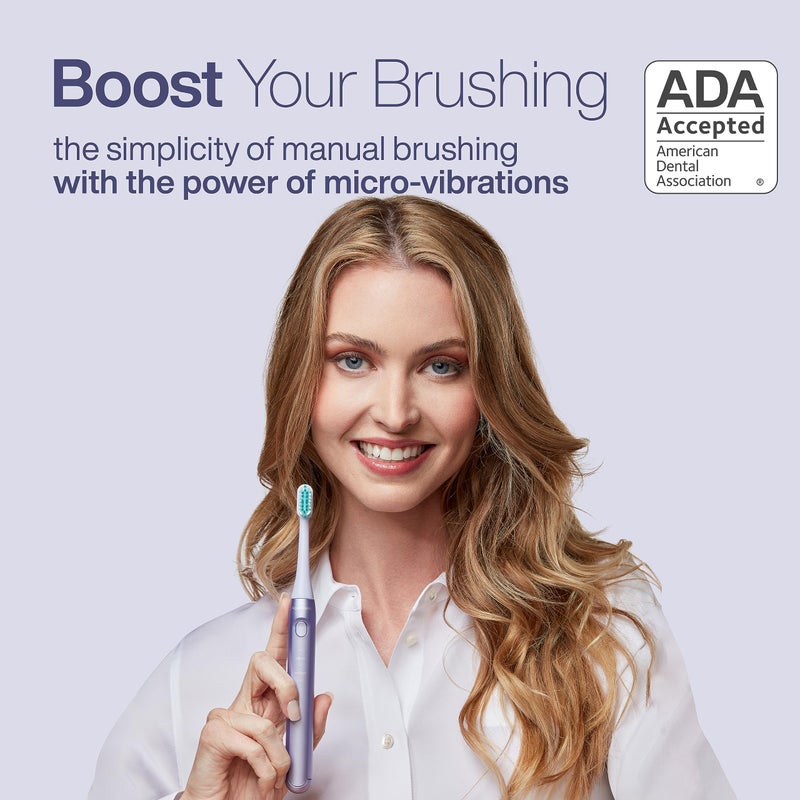 Aquasonic Icon ADA-Accepted Rechargeable Toothbrush | Magnetic Holder & Slim Travel Case | 2 Brushing Modes & Smart Timers | Gentle Micro-Vibrations (Lilac) - Image 2