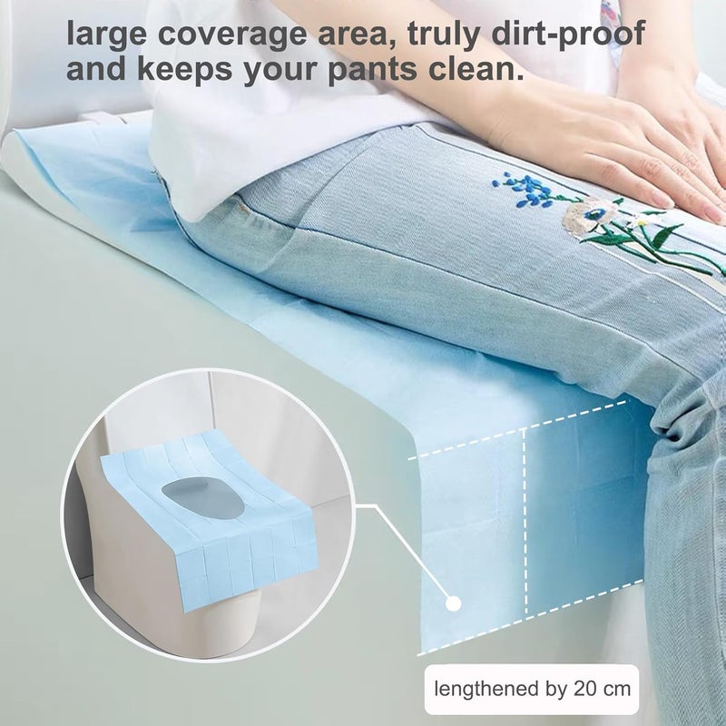 YTLX 20pcs Quality Disposable Toilet Seat Covers Stick-On Non-Slip for Public Toilets Hospital Hotel, Portable Travel Toilet Seat Mats Pads Cushions for Man Woman Girls, Each Wrapped Individually - Image 3