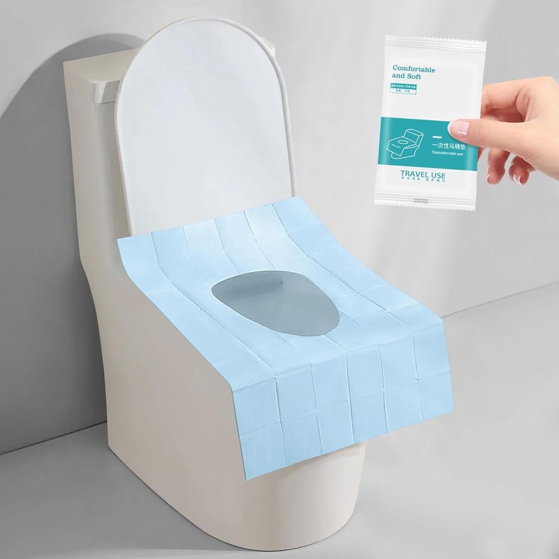 YTLX 20pcs Quality Disposable Toilet Seat Covers Stick-On Non-Slip for Public Toilets Hospital Hotel, Portable Travel Toilet Seat Mats Pads Cushions for Man Woman Girls, Each Wrapped Individually - Image 1