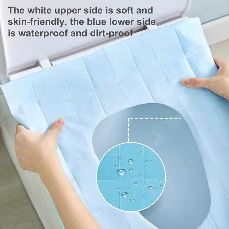 YTLX 20pcs Quality Disposable Toilet Seat Covers Stick-On Non-Slip for Public Toilets Hospital Hotel, Portable Travel Toilet Seat Mats Pads Cushions for Man Woman Girls, Each Wrapped Individually - Image 4