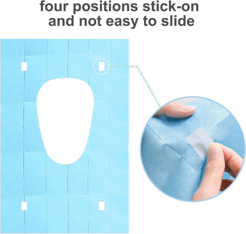 YTLX 20pcs Quality Disposable Toilet Seat Covers Stick-On Non-Slip for Public Toilets Hospital Hotel, Portable Travel Toilet Seat Mats Pads Cushions for Man Woman Girls, Each Wrapped Individually - Image 5