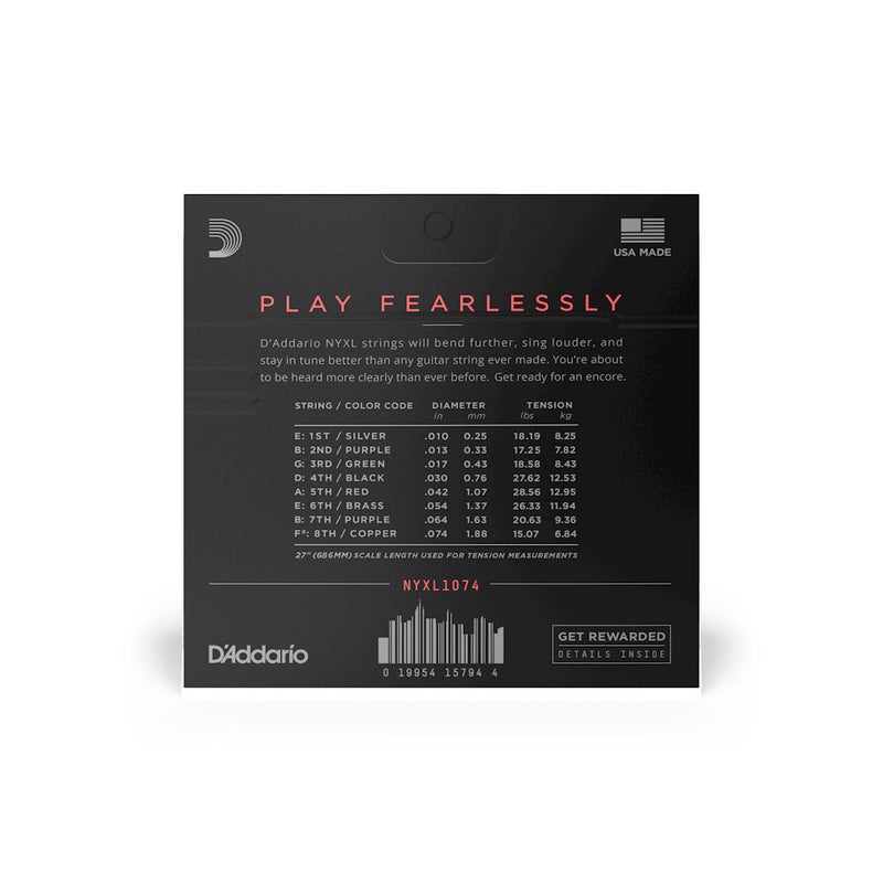 Daddario NYXL1074 Nickel Wound Electric 8-String Regular Light - 10-74 - Image 2