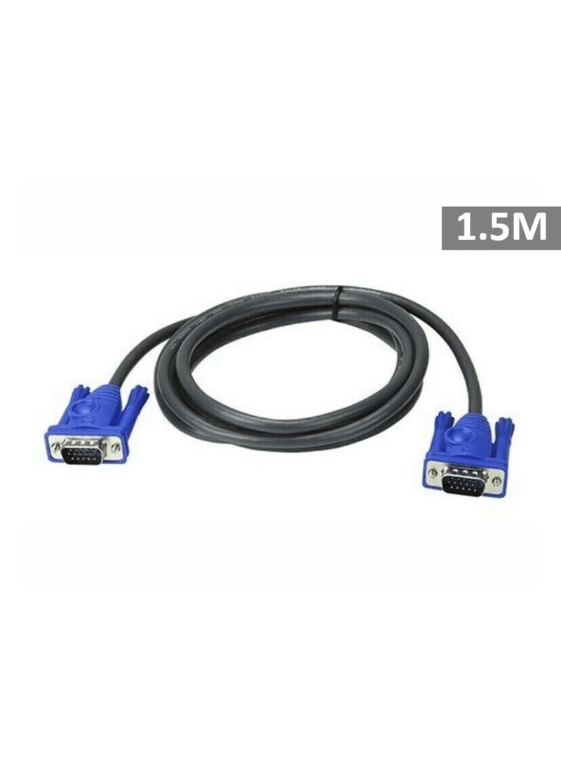 Generic 1.5M VGA TO VGA 15 PIN Cable For LED LCD TV Monitor PC projector USB DOCK HDTV  - Image 1