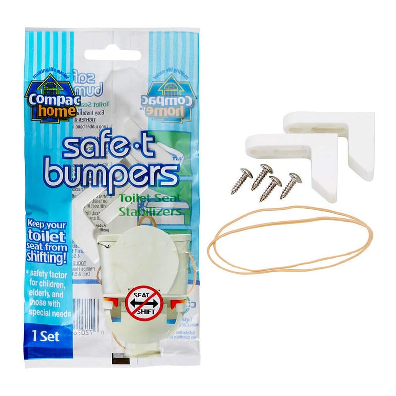 COMPAC HOME Stabilizers T Bumpers, Lock Place, Keeps Children, Elderly, Disabled Safe from Slipping Off Shaking, Moving or Wobbly Toilet Seat (1 Set), White, 1 Count (Pack of 1) - Image 3
