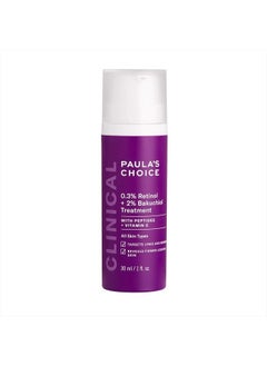 CLINICAL 0.3% Retinol + 2% Bakuchiol Treatment, Anti-Aging Serum for Deep Wrinkles & Fine Lines, Fragrance-Free & Paraben-Free, 1 Ounce