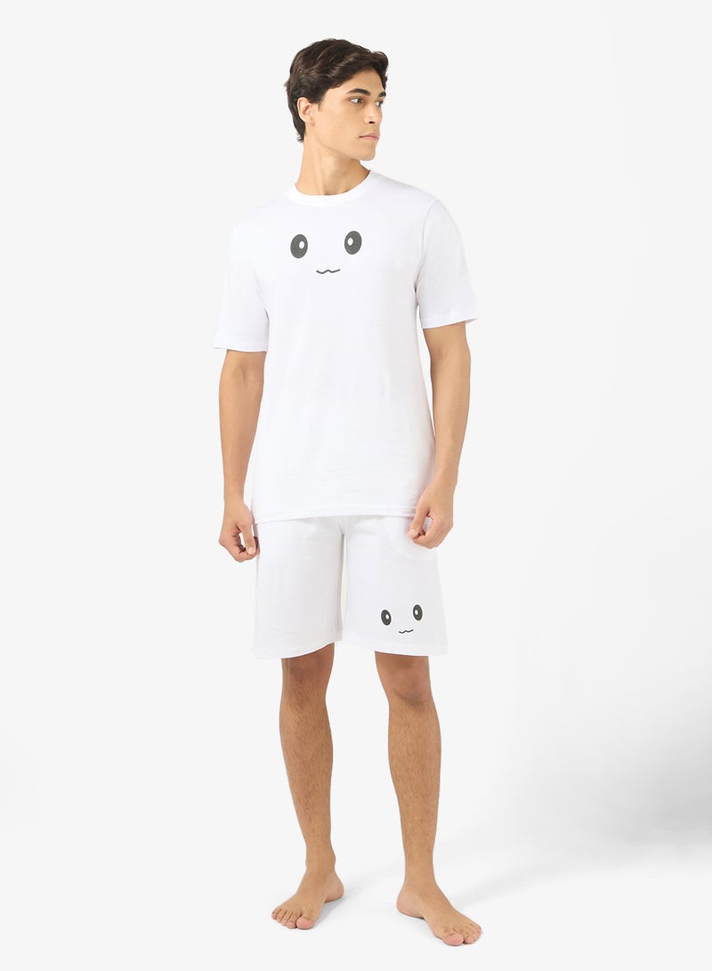 سفنتي فايف طقم بيجامة تي شيرت وشورت - Image 1