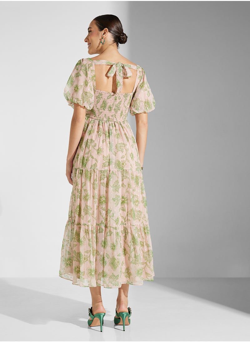 Anaya With Love Puff Sleeve Shirred Back Midaxi Dress  - Image 2