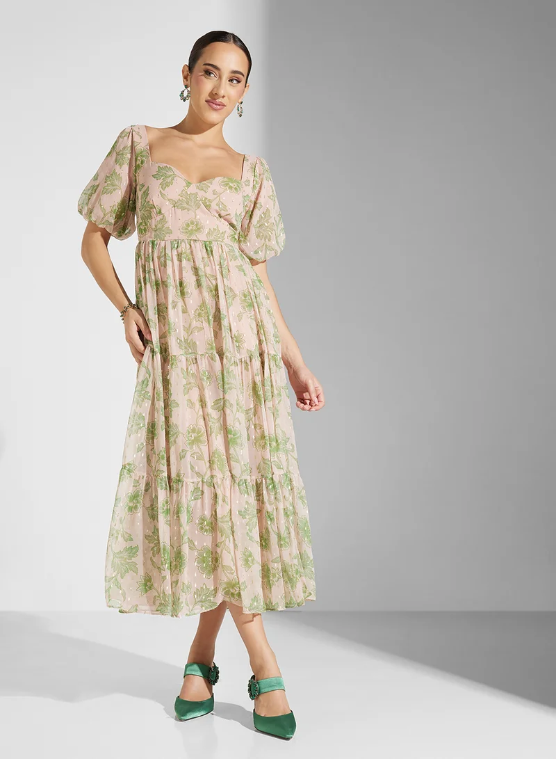 Anaya With Love Floral Print Midi Dress