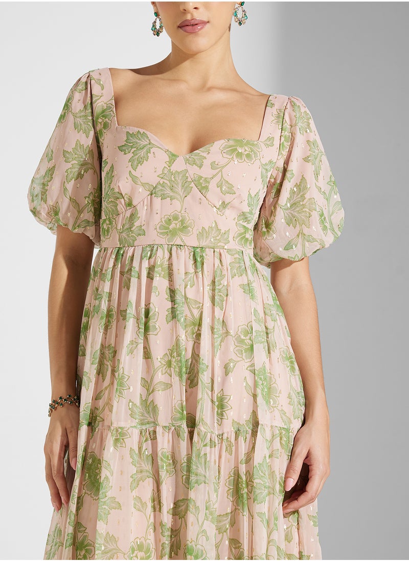 Anaya With Love Puff Sleeve Shirred Back Midaxi Dress  - Image 3