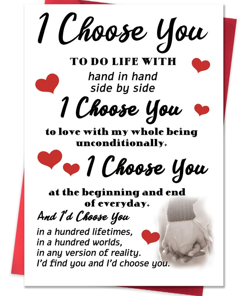 Smithtuy Valentines Day Card,Valentines Day Cards Gifts for Him Her,Valentines Day Card for Husband Wife Boyfriend Girlfriend Fiance Fiancee Men Women with Meaningful Love Message - Image 1