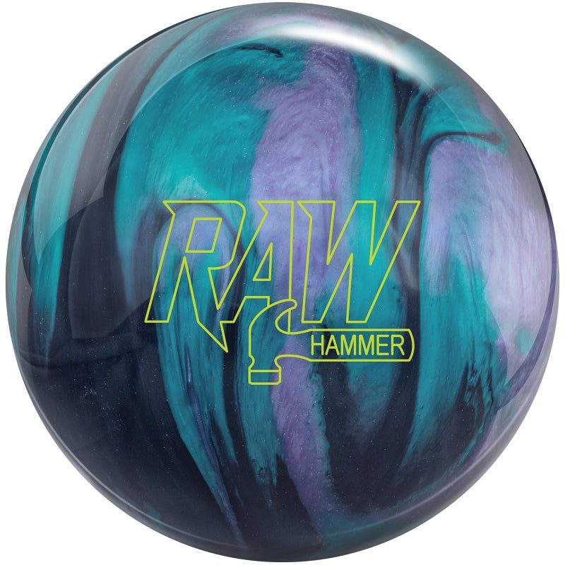 Hammer Raw Black/Purple/Teal Bowling Ball 14lbs - Image 1