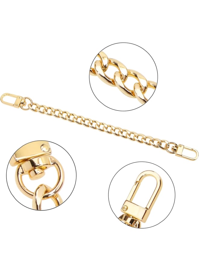 Bag Strap Extender 2Pcs 7.9 Inch Short Purse Chain Strap Replacement for Shoulder Cross Body Bag Handbag Crafts (20 cm, Gold)  - Image 3