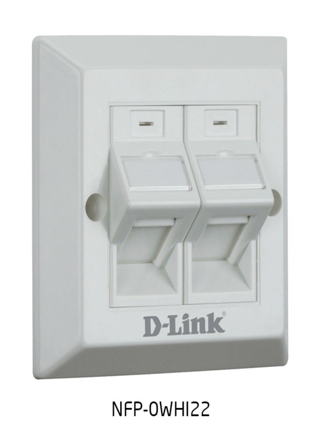 D-Link - D-LINK Dual Angular Faceplate with Shutter & ID Plate 86*86 mm - Image 1