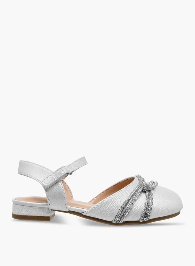 JUNIORS Girls Embellished Shoes with Hook and Loop Closure