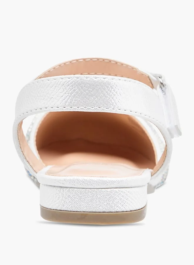 JUNIORS Girls Embellished Shoes with Hook and Loop Closure