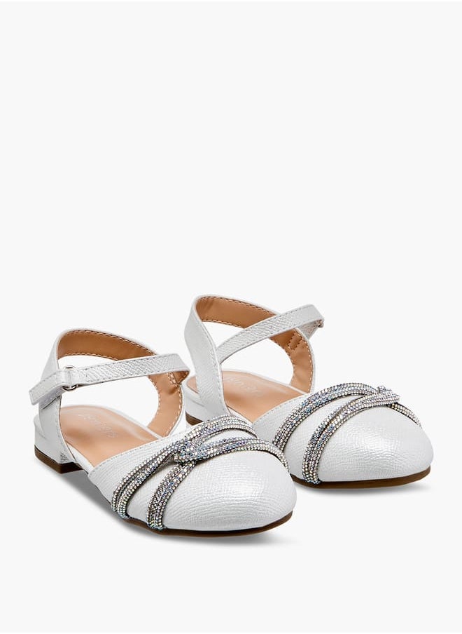 JUNIORS - Girls Embellished Shoes with Hook and Loop Closure - Image 1