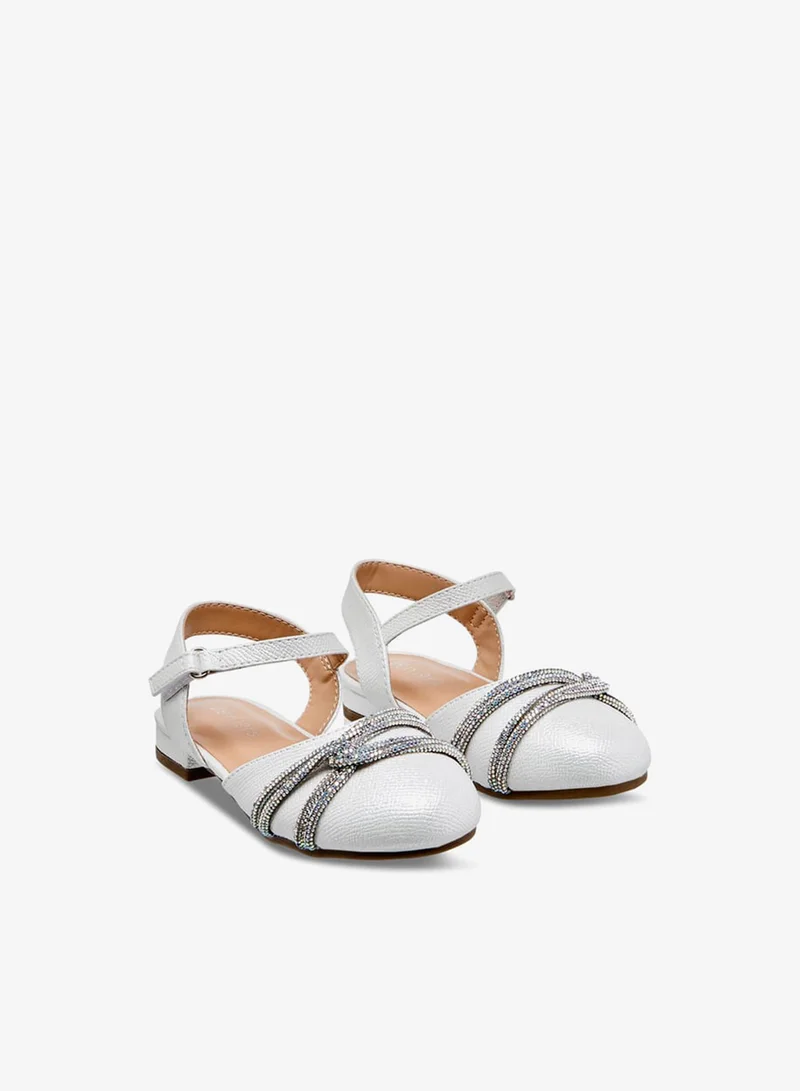 JUNIORS Girls Embellished Shoes with Hook and Loop Closure Ramadan Collection