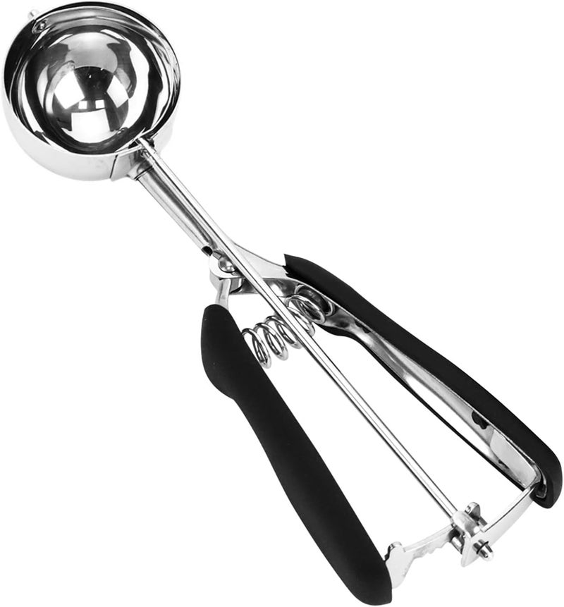 LLESCA Ice Cream Scoop, Cookie Scoop, 4Tbsp/ 60ml/ 2oz Cookie Scoops for Baking, 18/8 Stainless Steel Cookie Scooper for Baking, Ice Cream Scooper with Trigger Release, Cookie Dough Scoop with Non-slip Grip - Image 1
