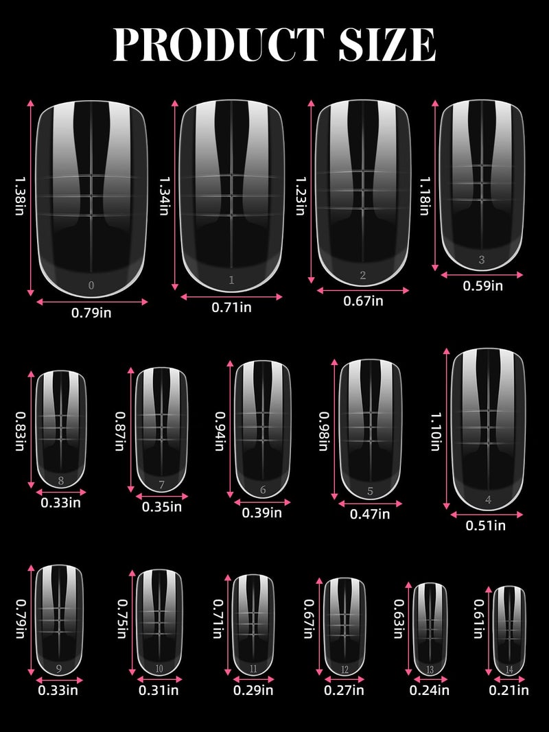 TOROKOM 300 Pcs Toe Nail Forms for Poly Extension Gel, Toenail Dual Forms Reusable Full Cover Molds for Poly Gel French Tip Acrylic Toenails Pedicure for Salon & DIY at Home 15 Sizes - Image 4