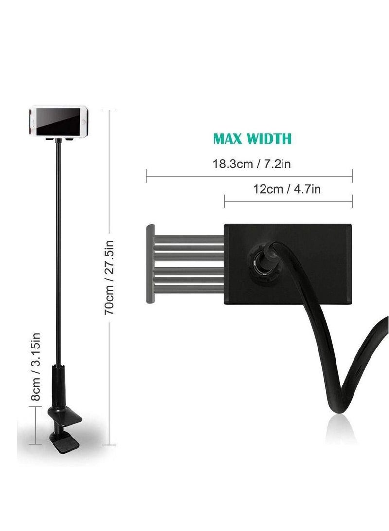 Tablet Cellphone Stand Holder,Gooseneck Lazy Bracket For 4-10.6 Inches Iphone Ipad Gps Samsung Lg Blackberry Devices,360 Degree Rotating,27.5" Flexible Arm - Black - Image 2