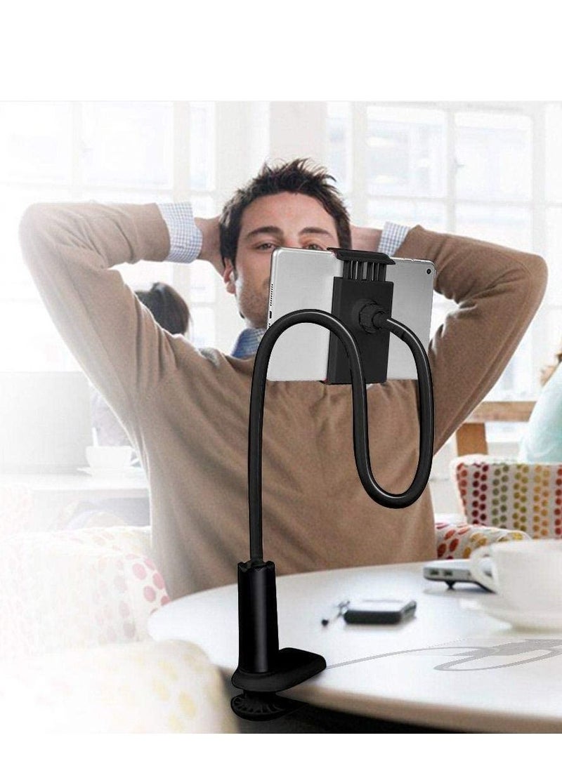 Tablet Cellphone Stand Holder,Gooseneck Lazy Bracket For 4-10.6 Inches Iphone Ipad Gps Samsung Lg Blackberry Devices,360 Degree Rotating,27.5" Flexible Arm - Black - Image 3