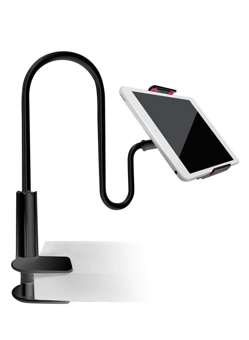 Tablet Cellphone Stand Holder,Gooseneck Lazy Bracket For 4-10.6 Inches Iphone Ipad Gps Samsung Lg Blackberry Devices,360 Degree Rotating,27.5" Flexible Arm - Black - Image 1