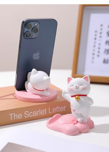 Amamcy Cute Cat Phone Holder Desk Ornament Kawaii Phone Stand Universal Desk Phone Stand for All Mobile Smartphones Tablets - Image 4