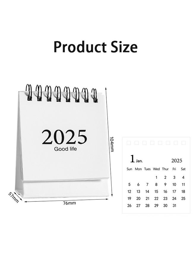 GMORO - Mini Desktop Calendar, 2024-2025 - Juli 2024 to Dec 2025 Small Desktop Calendar Standing Flip Calendars Thick Paper Twin-Wire Binding with Stickers for Home Office School - Image 1