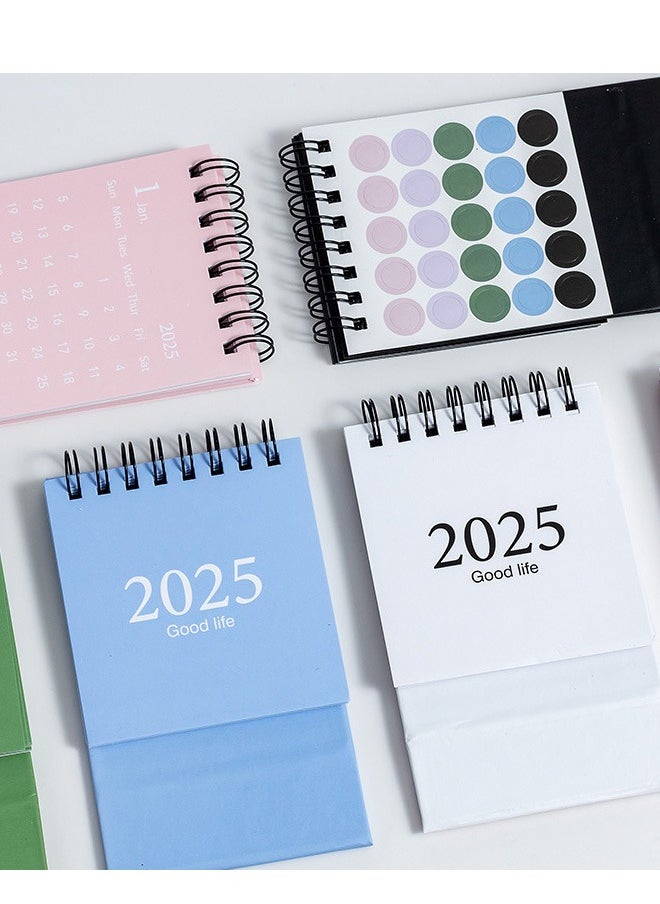 GMORO - Mini Desktop Calendar, 2024-2025 - Juli 2024 to Dec 2025 Small Desktop Calendar Standing Flip Calendars Thick Paper Twin-Wire Binding with Stickers for Home Office School - Image 1