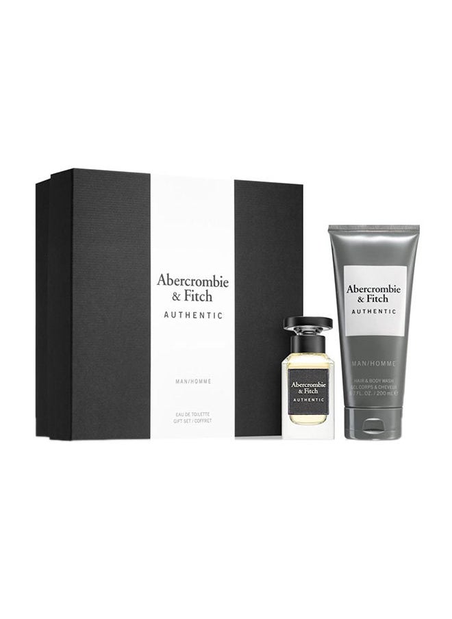 Abercrombie and Fitch - مجموعة أوثينتك للرجال 50 مل أو دو تواليت و200 مل غسول للشعر والجسم - Image 1