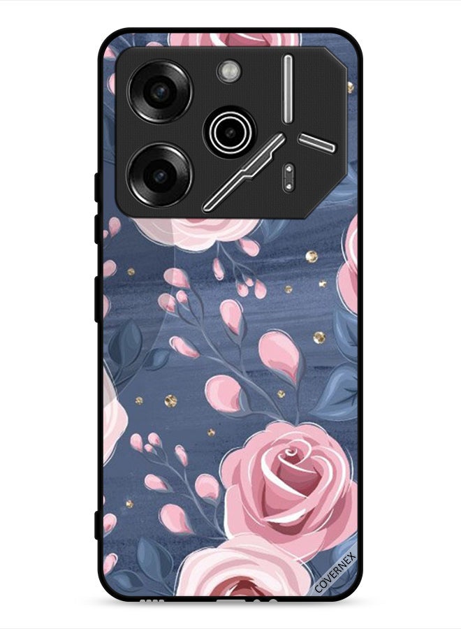 Covernex غطاء حماية Tecno Pova 6 Pro 5G بنمط الورود والأوراق - Image 1