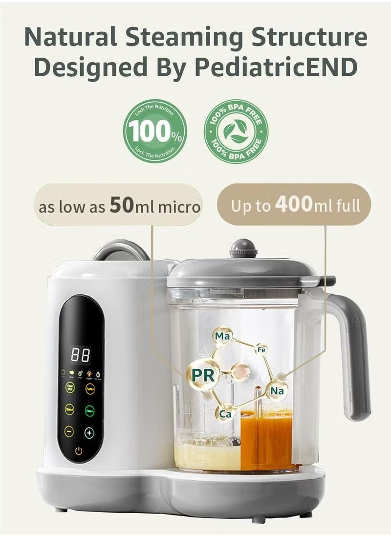 TIANER - 8-in-1 Baby Food Processor Baby Food Steamer Blender with Self Cleans Touch Screen Control Lcd Display for Infants All-in-One Toddlers Puree Meal Mills Machine, Auto Cooking & Stirring, Bpa Free - Image 1
