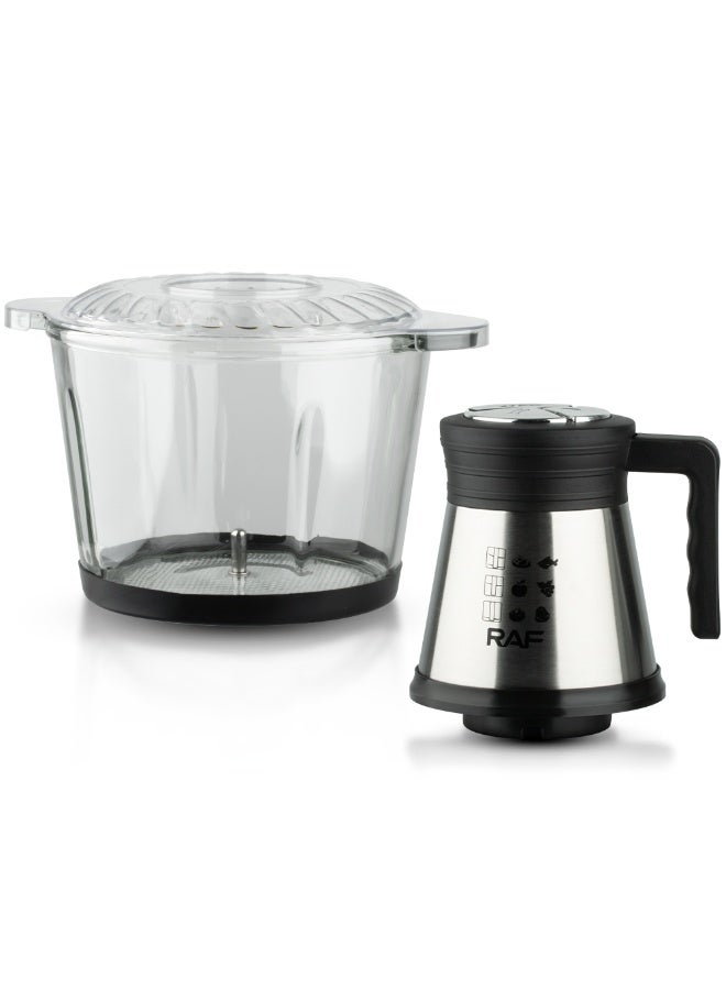RAF 800W Food Processor – 3L Electric Chopper with 4 Spiral Blades & Stainless Steel Motor for Meat, Veggies & Fruits - Image 5