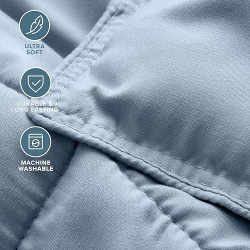 Bare Home Comforter Set - Oversized King Size - Ultra-Soft - Goose Down Alternative - Premium 1800 Series - All Season Warmth (Oversized King, Dusty Blue) - Image 5