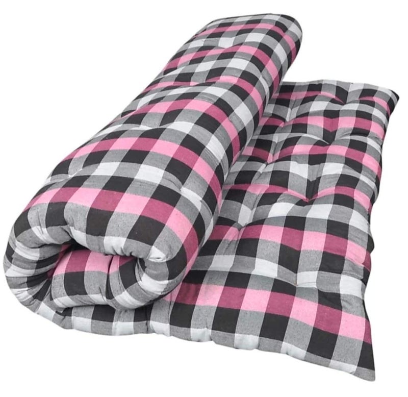 Deevine Craft Soft Cotton Quilt Foldable Bed Mattress | Firm Gadda for Floor & Bed | Queen Size | Hypoallergenic & 100% Recyclable Black Hosiery Cotton | Super Queen (60x72 Inches) | Lightweight - Image 4