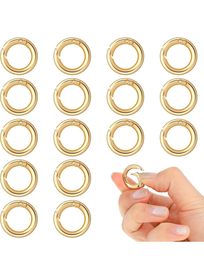 سونسر 16 قطعة من حلقات الربيع الدائرية 1/2 بوصة حلقات مفاتيح مستديرة سريعة التحرير حلقات مفاتيح للصناعات اليدوية حلقات مفاتيح صغيرة للمحفظة وحزام الحقيبة ومفاتيح المجوهرات (ذهبية) - Image 1