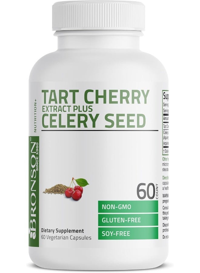 برونسون مستخلص الكرز الحامض + كبسولات بذور الكرفس - تنظيف قوي لحمض البوليك، ودعم حركة المفاصل ومكمل لتعافي العضلات - تركيبة غير معدلة وراثيًا - 60 كبسولة نباتية - Image 5