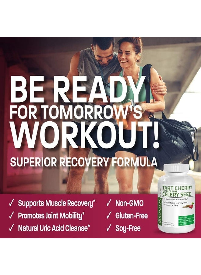 برونسون مستخلص الكرز الحامض + كبسولات بذور الكرفس - تنظيف قوي لحمض البوليك، ودعم حركة المفاصل ومكمل لتعافي العضلات - تركيبة غير معدلة وراثيًا - 60 كبسولة نباتية - Image 3